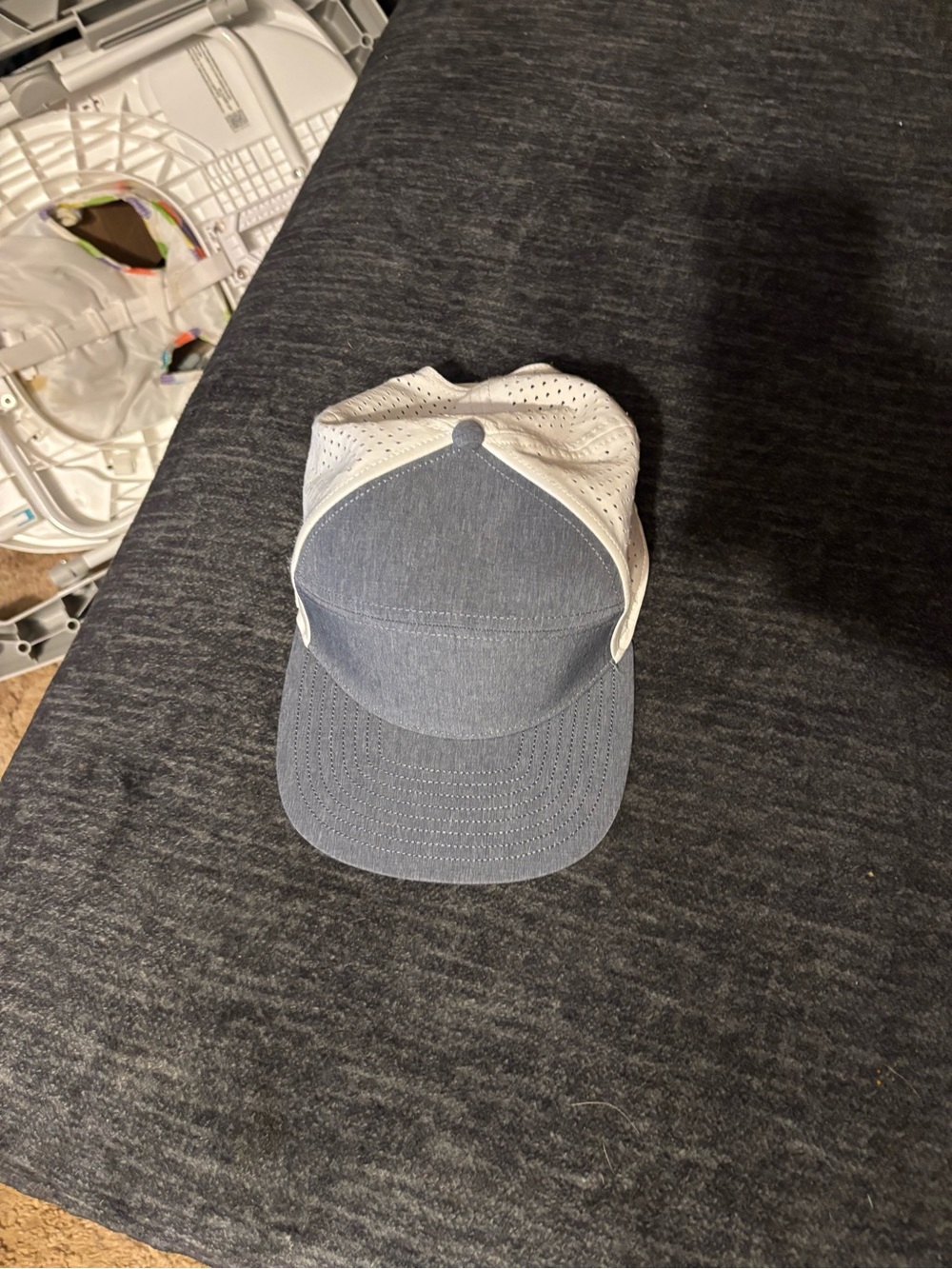 Men's Light Blue and White Performance Trucker Hat